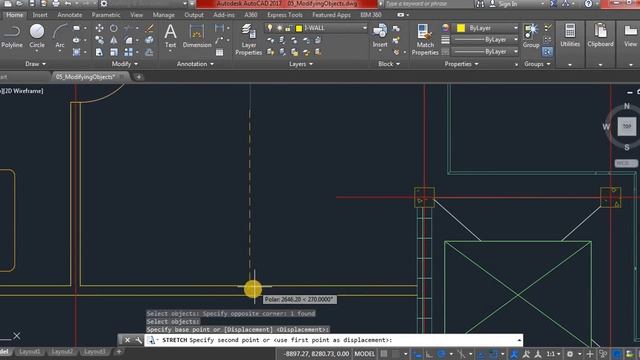AutoCAD-Stretch and Lengthen смотреть онлайн
