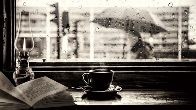 Window Rain and Thunder Ambience | Coffee| Book смотреть онлайн