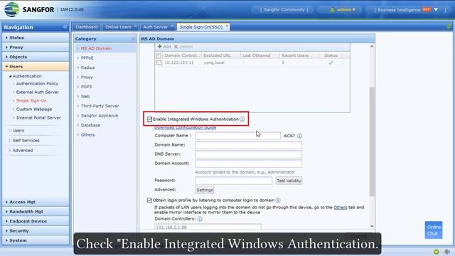 Sangfor IAM IWA AD domain Single Sign On Configuration Guide смотреть онлайн