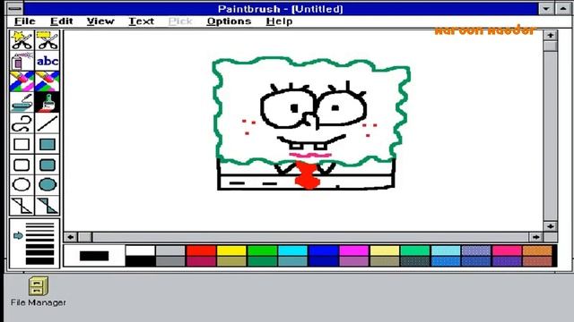 How to draw SpongeBob in MS Paint on Windows 3.1! смотреть онлайн