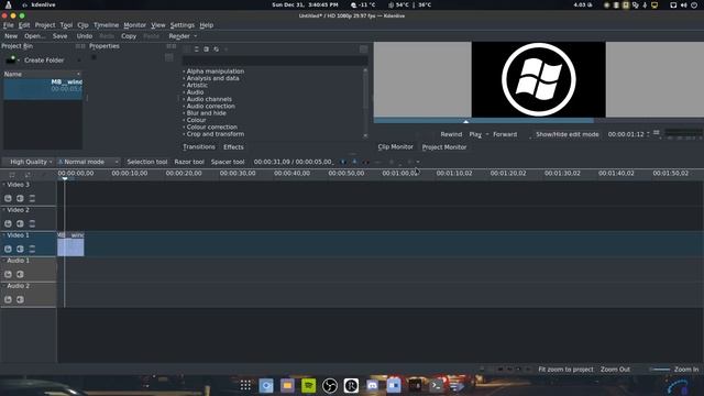 Antergos KdenLive Video Editor смотреть онлайн