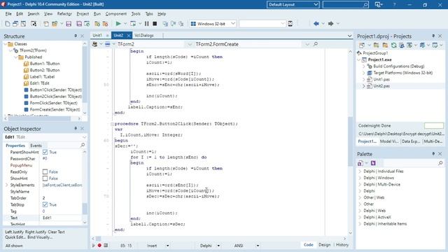Delphi - Encrypt and decrypt text смотреть онлайн