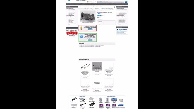 661 6489 Logic Board Thunderbolt Display 27 MC914LL A1407 639 3563 820 2997, смотреть онлайн