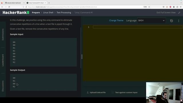 BASH from beginner to advanced: Solutions to Hackerrank Challenges - Episode 19: Uniq Command смотреть онлайн