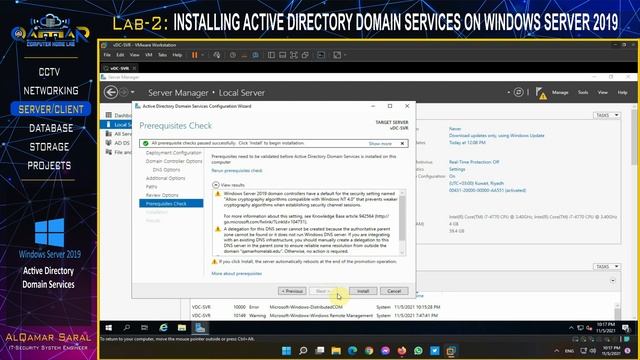 Server Lab - INSTALLATION OF ACTIVE DIRECTORY DOMAIN SERVICES ROLES AND FEATURES смотреть онлайн