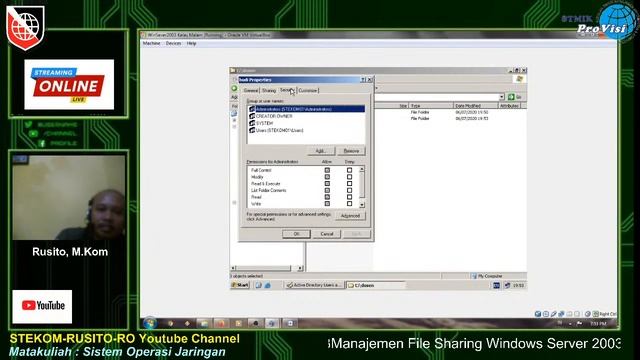 Management Pada Windows Server 2003 Kuliah Online Stekom Semarang Kelas Pagi 3 смотреть онлайн