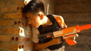 Battle Nerf War: Secret Agent Nerf Guns Mafia Group Thief Truck Mega Nerf