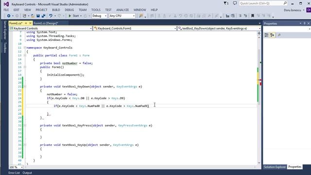 Simple application with keyboard controls - Visual Studio C#(C Sharp) смотреть онлайн