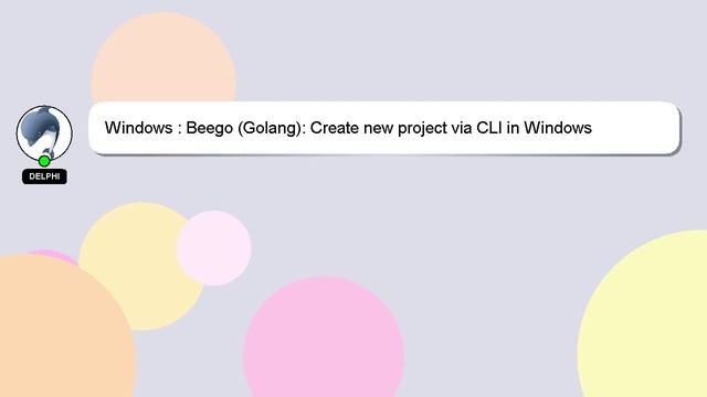 Windows : Beego (Golang): Create new project via CLI in Windows смотреть онлайн