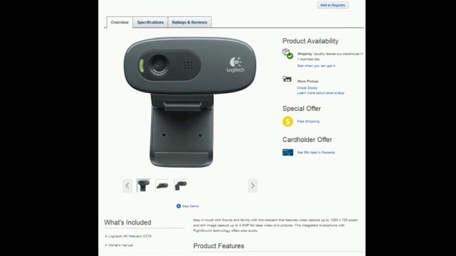 Logitech - HD Webcam C270 For Face Cam смотреть онлайн