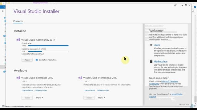 Visual Studio 2017 Community Edition Installation смотреть онлайн