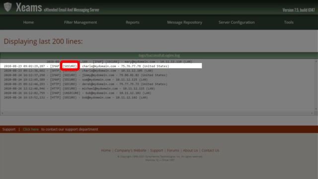 Monitoring Secure Logins With Xeams