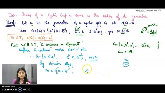 Order of cyclic grp is same as the order of its Generator I Theorem I Group Theory I Cyclic groups смотреть онлайн