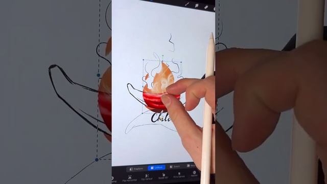 Как создать яркий постер с перцем чили в Procreate на IPad смотреть онлайн