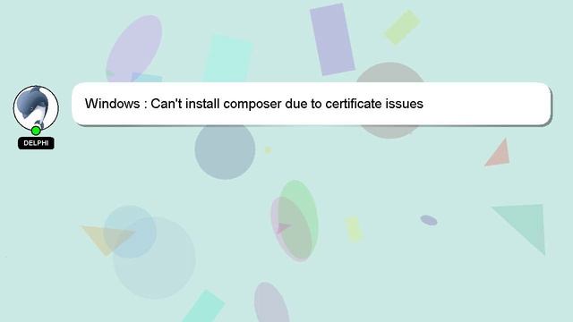 Windows : Can't install composer due to certificate issues смотреть онлайн