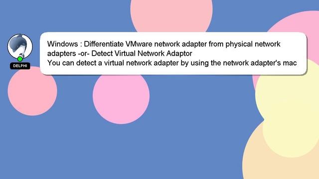 Windows : Differentiate VMware network adapter from physical network adapters -or- Detect Virtual N смотреть онлайн