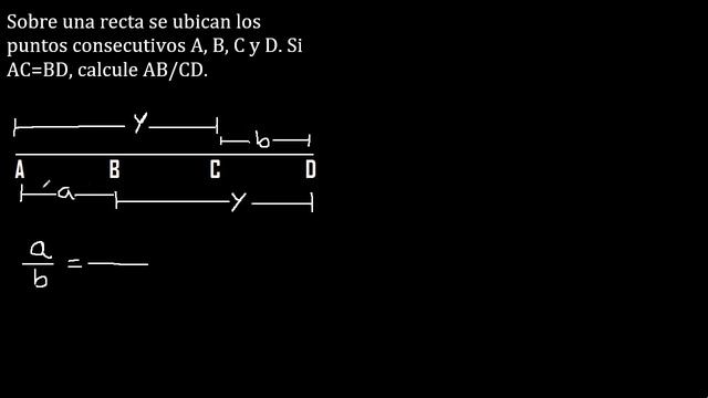 Sobre una recta se ubican los puntos consecutivos A, B, C y D , si AC=BD calcule AB/CD Segmentos смотреть онлайн