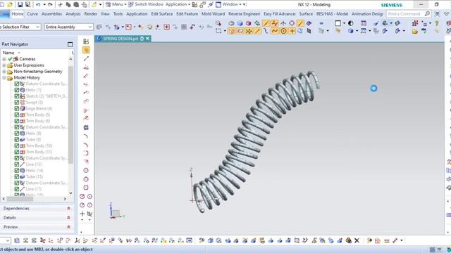 Types of Helical Spring Design & Animation in NX Cad Modeling смотреть онлайн