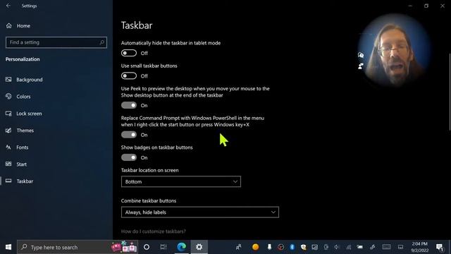 Windows 10 Settings Personalization Taskbar Changes to Focus смотреть онлайн