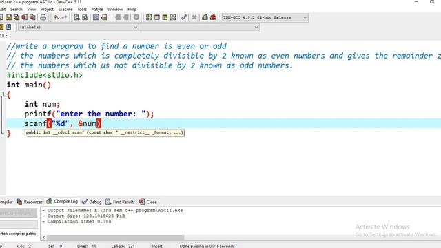 C program to find whether entered number is even or odd смотреть онлайн