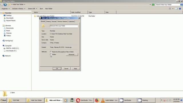 How to Hide and Show your Folder in Windows 7 32bit/64bit. смотреть онлайн