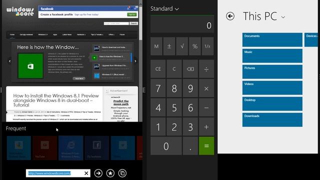 Multi-Monitor support of Windows 8.1 - Start, desktop and both apps at once смотреть онлайн