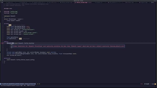 Porting a Tiling Window Manager (Bismuth) to C++ [Day-5]: ThreeColumn Layout смотреть онлайн
