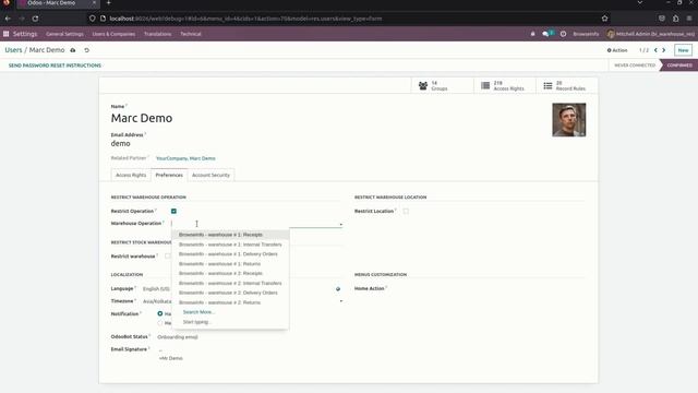 Restrict User to Access For Warehouse and Its Locations by Warehouse Restriction for User #OdooApp смотреть онлайн