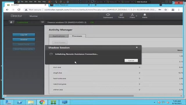 Citrix Director Tutorial- Shadowing user's session using Director смотреть онлайн