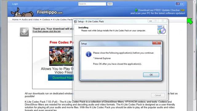 Install Picasa software and install K-lite codecs смотреть онлайн