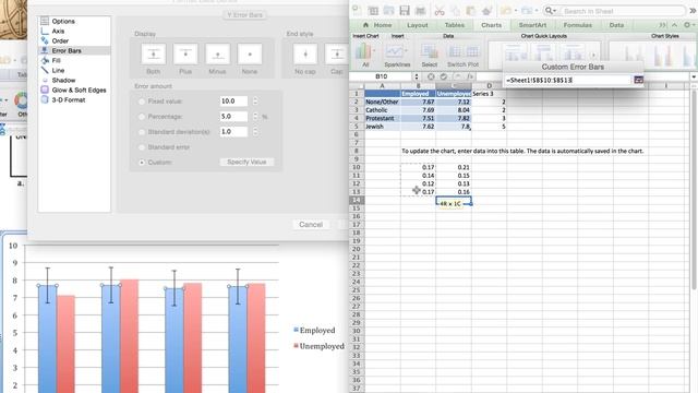 Excel/Word - Graphs with Error Bars (Mac) смотреть онлайн