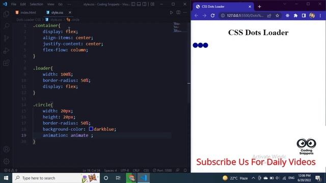 How to make CSS dots loader animation | Coding Snippets | HTML CSS смотреть онлайн