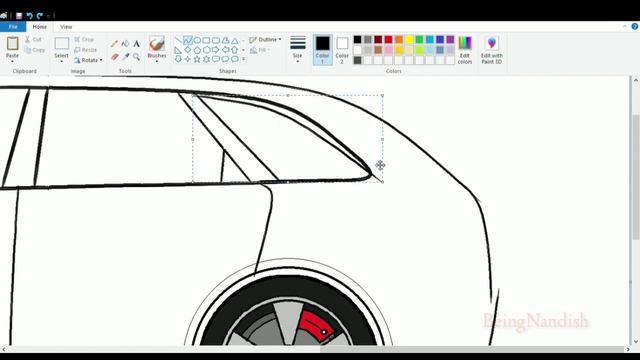 How to draw Jaguar F Pace on computer using Ms Paint | Car Drawing Tutorial | Ms Paint Drawing. смотреть онлайн