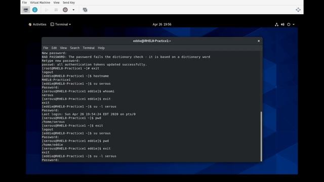 RHCSA v8 Practice Session: Log in and switch users in multiuser targets смотреть онлайн