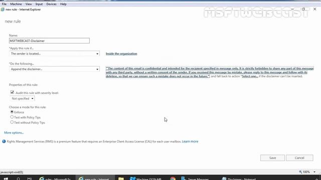 39. How To Configure Email Disclaimer In Exchange 2019