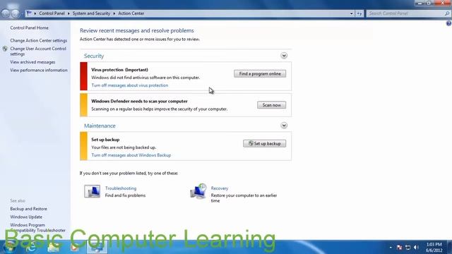 Window 7 | Action Center смотреть онлайн