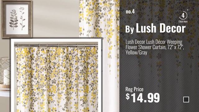 Top 10 Yellow Shower Curtains [2018]: Comfort Spaces – Enya Shower Curtain – Yellow, Grey – смотреть онлайн