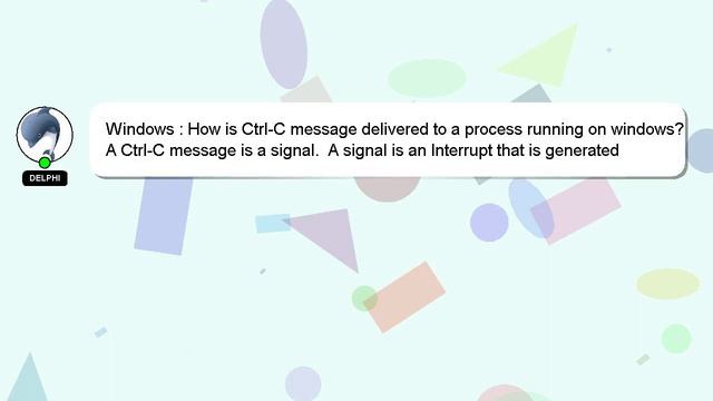 Windows : How is Ctrl-C message delivered to a process running on windows? смотреть онлайн