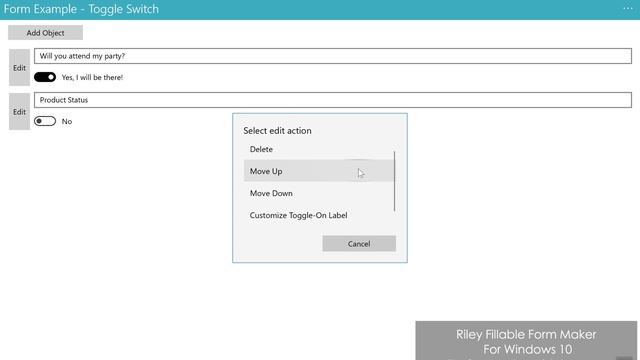 Customize Form Toggle Switch Indicator Label | | Riley Fillable Form Maker For Windows 10 смотреть онлайн