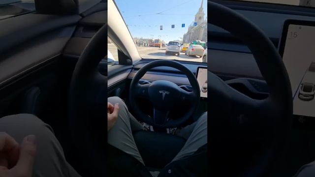 Тесла тест. Проедет ли площадь 1905 года?.. #model3 #tesla смотреть онлайн
