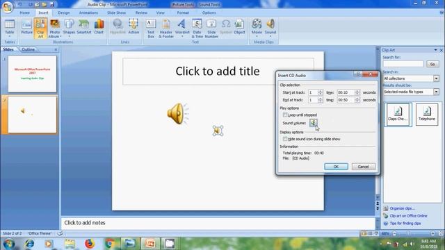 PowerPoint 2007: How To Insert Audio Files Into PowerPoint