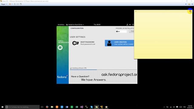 Fedora 24-How to Install Fedora Workstation Live 24 in VMware смотреть онлайн
