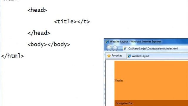 Process of Creating Webpage Layout with HTML смотреть онлайн