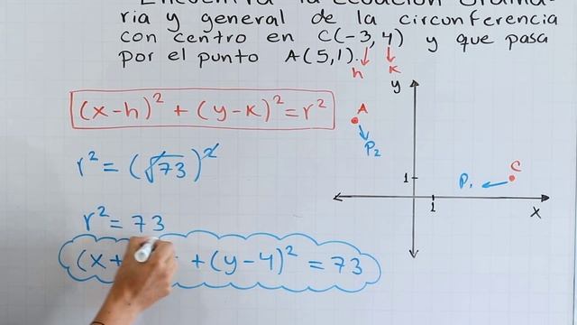 33. Ecuación de la circunferencia dado su centro y un punto por el que pasa смотреть онлайн