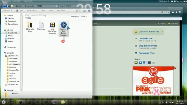 How to Change the Widnows 7 start button смотреть онлайн