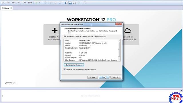 Creat Virtual Machine VMWare Windows 10 64bit Part 1 смотреть онлайн