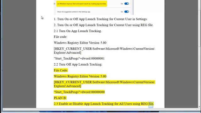 Enable/Disable App Launch Tracking in Windows 11 смотреть онлайн