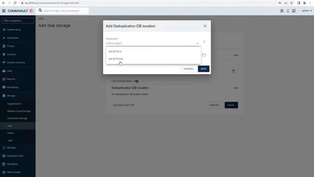 Commvault V11 - Add a disk storage with deduplication смотреть онлайн