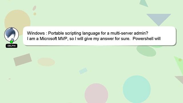 Windows : Portable scripting language for a multi-server admin? смотреть онлайн