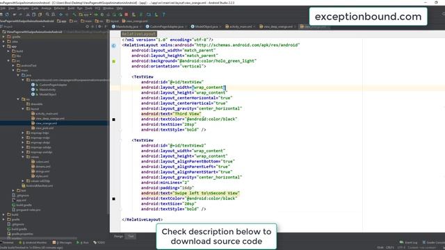 How to create ViewPager with Swipe Animation in Android using android studio смотреть онлайн